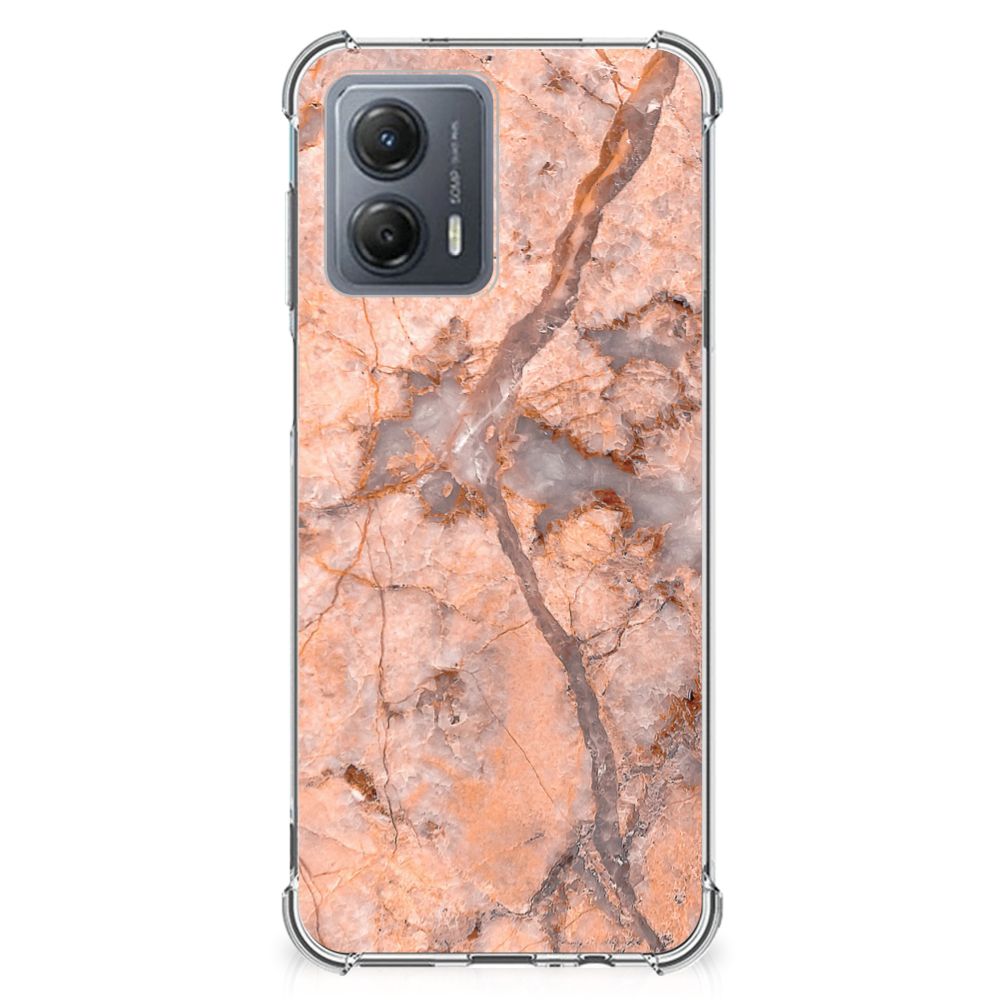 Motorola Moto G53 Anti-Shock Hoesje Marmer Oranje B2C Telecom