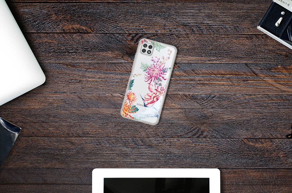 Samsung Galaxy A22 5G TPU Hoesje Bird Flowers B2C Telecom