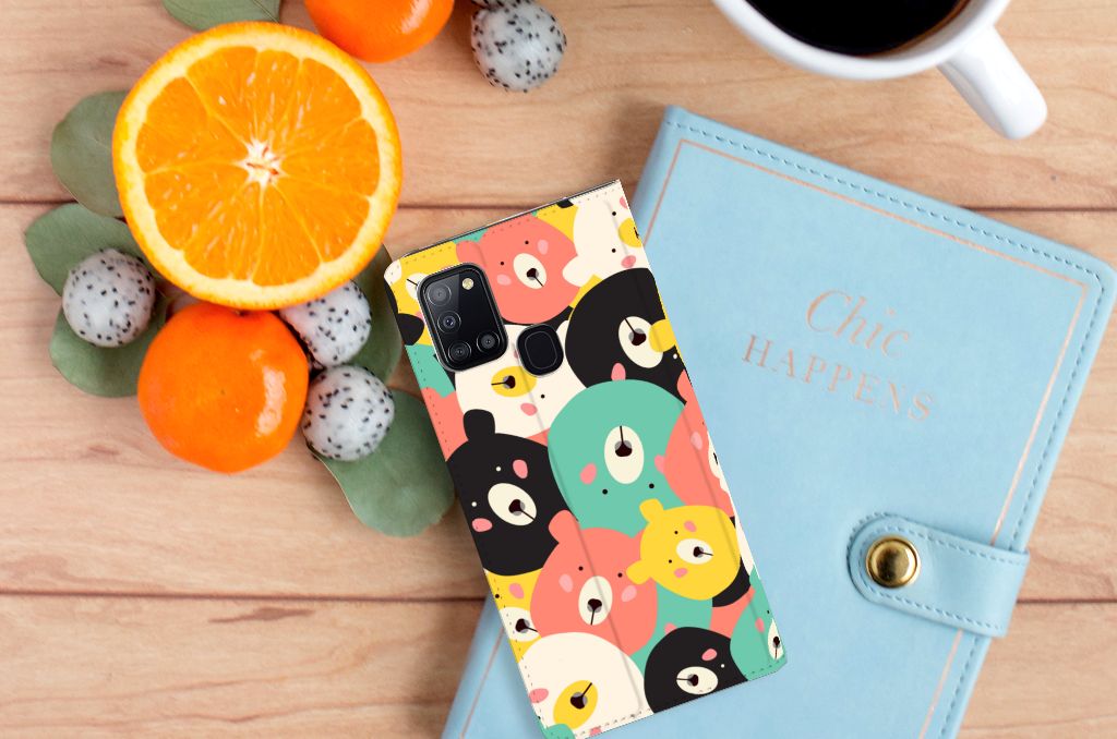 Samsung Galaxy A21s Magnet Case Bears - B2C Telecom