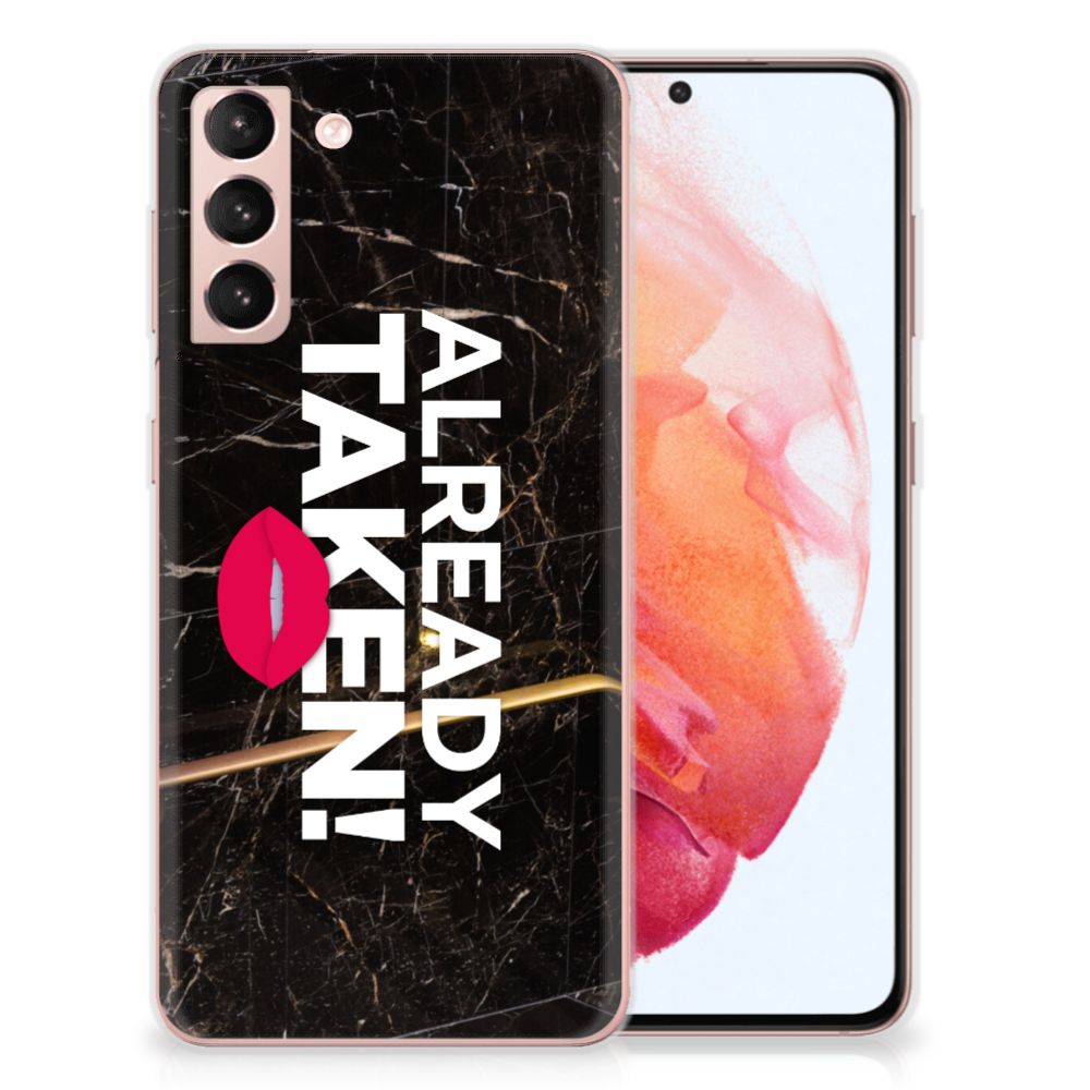 Samsung Galaxy S21 Siliconen hoesje met naam Already Taken Black