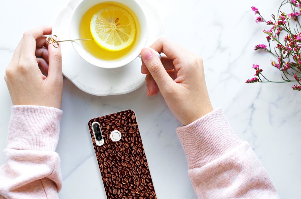Huawei P30 Lite Siliconen Case Koffiebonen