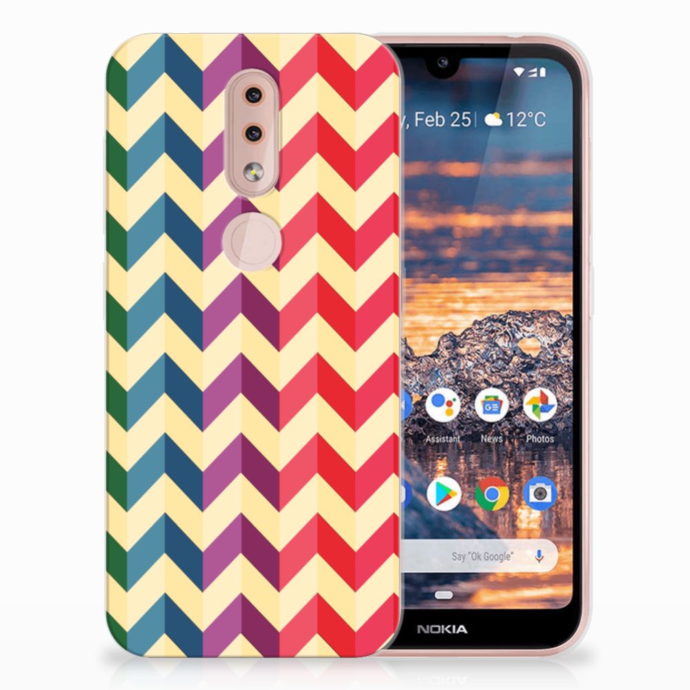 Nokia 4.2 TPU bumper Zigzag Multi Color