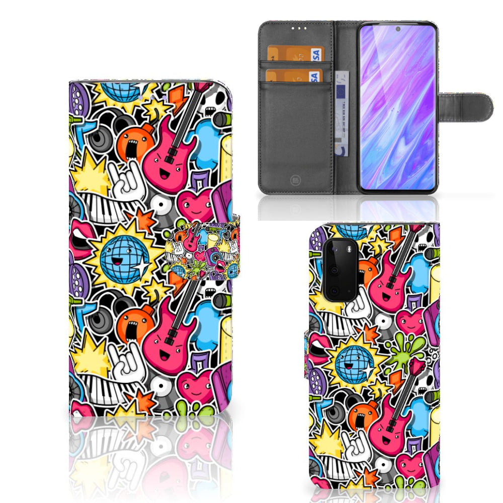 Samsung Galaxy S20 Wallet Case met Pasjes Punk Rock