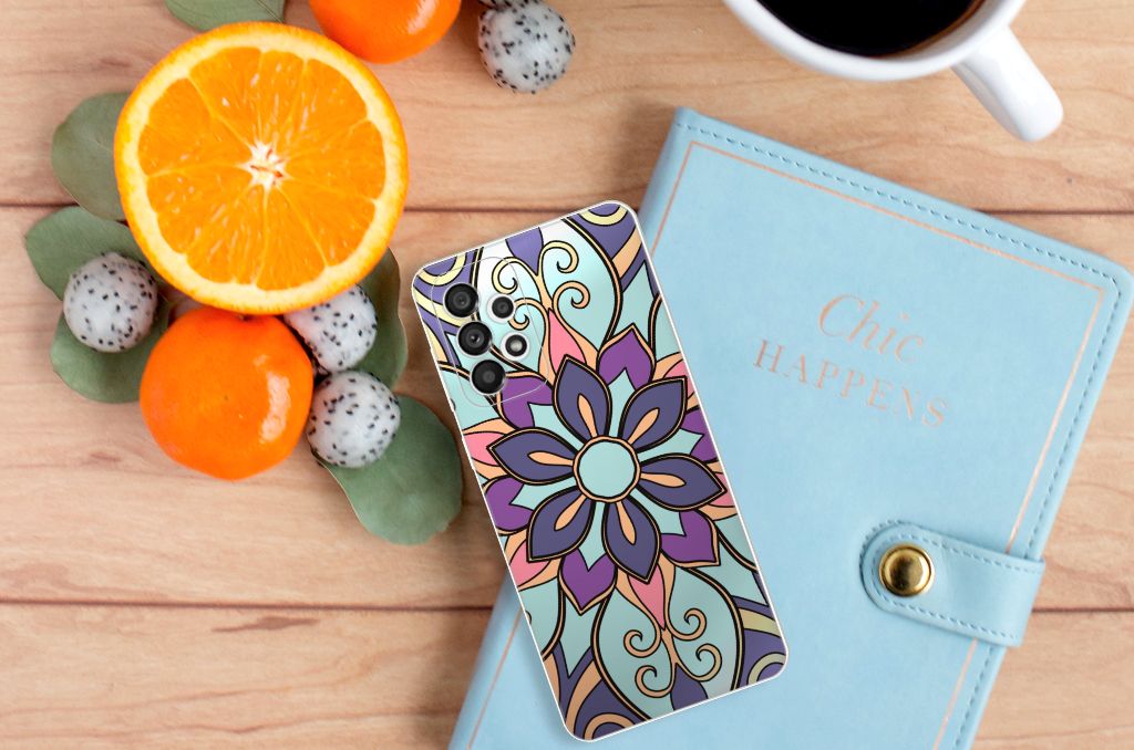 Samsung Galaxy A73 5G TPU Case Purple Flower B2C Telecom