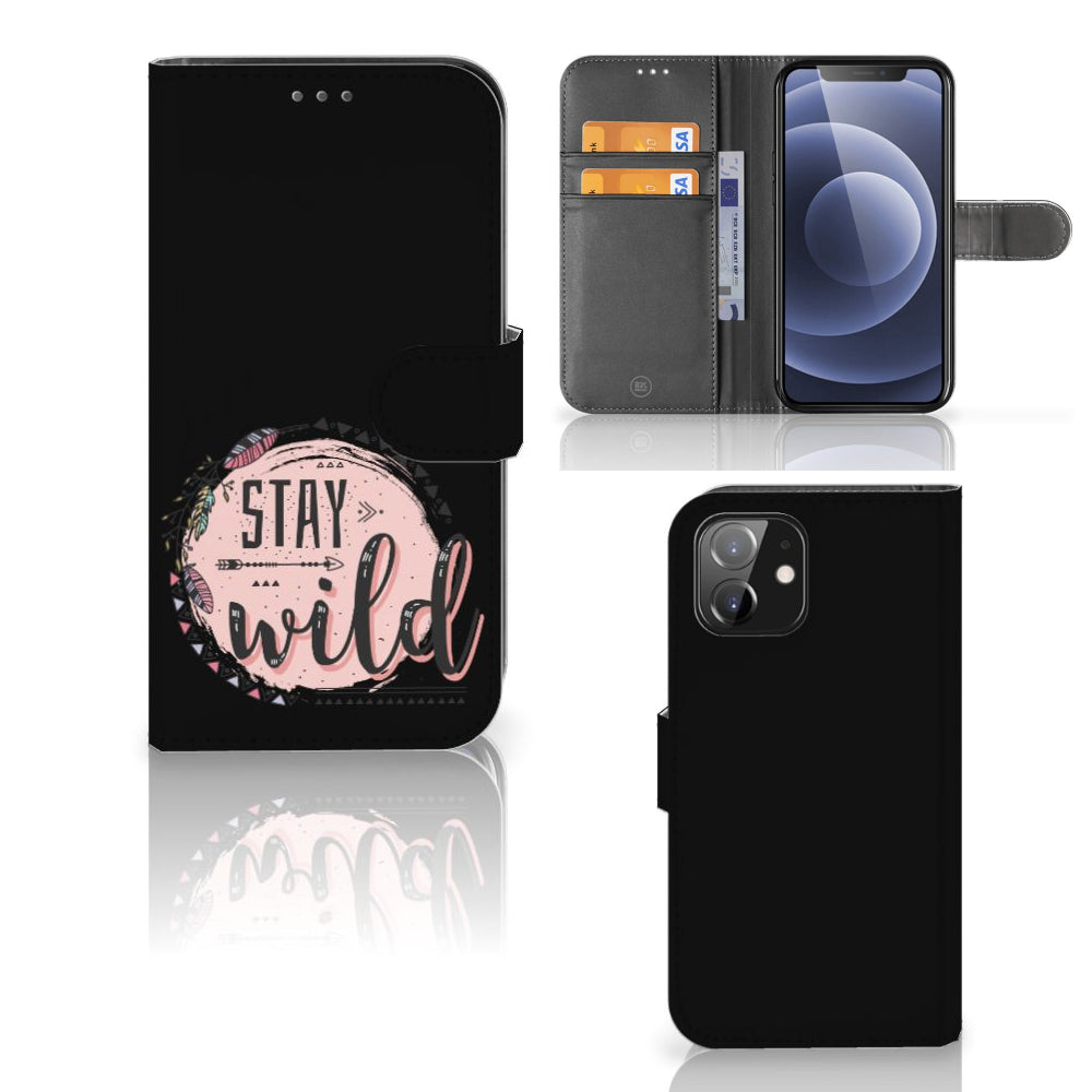 iPhone 12 | 12 Pro (6.1") Leuk Hoesje Boho Stay Wild