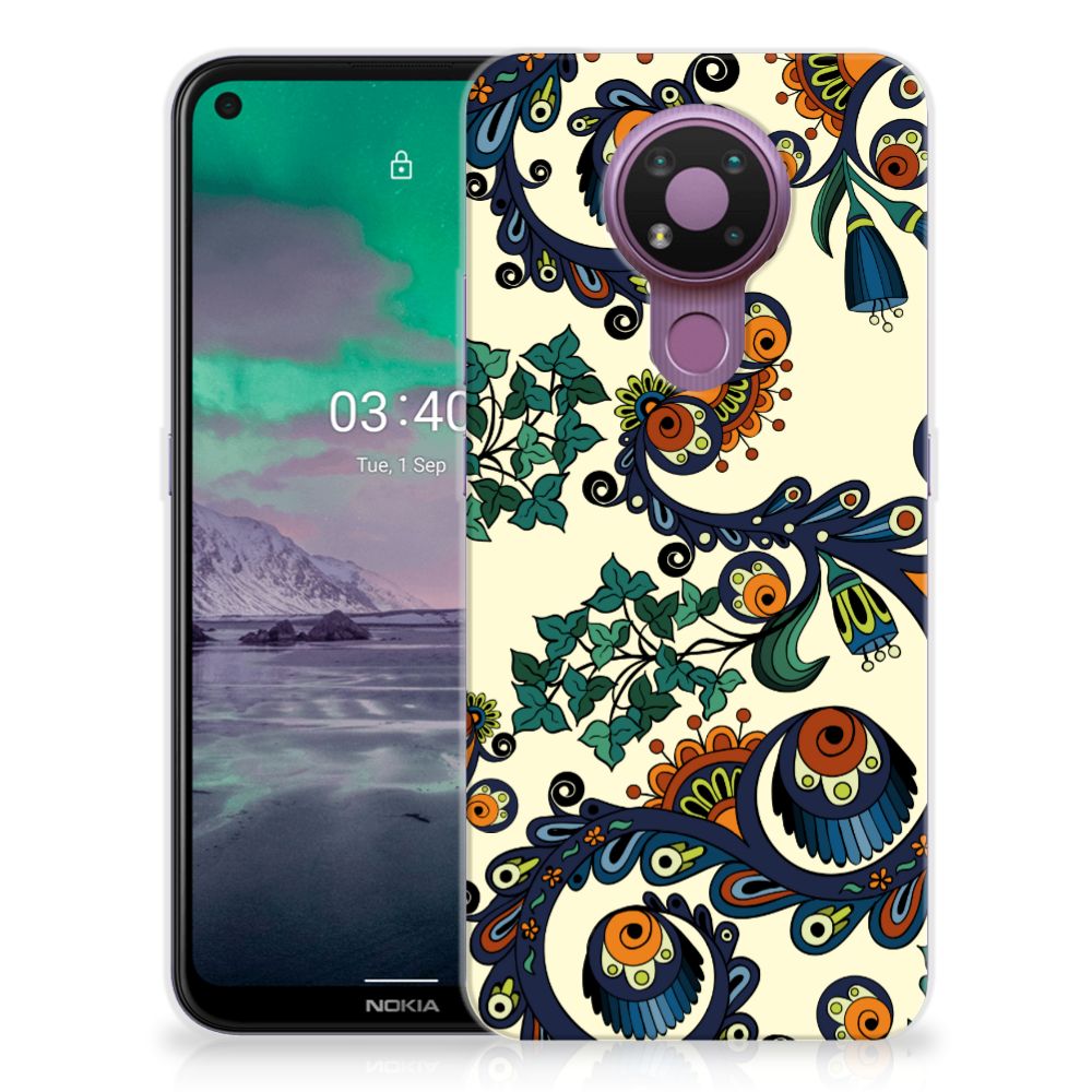 Siliconen Hoesje Nokia 3.4 Barok Flower B2C Telecom