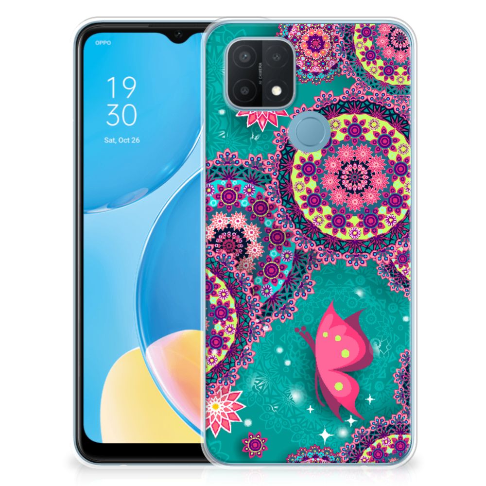 OPPO A15 Hoesje maken Cirkels en Vlinders B2C Telecom