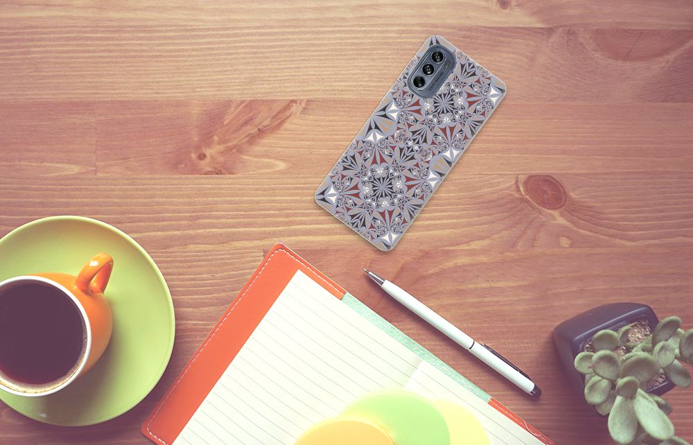 Motorola Moto G62 5G TPU Siliconen Hoesje Flower Tiles B2C Telecom