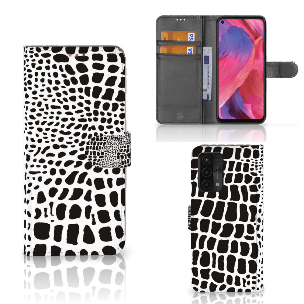 OPPO A54 5G | A74 5G | A93 5G Telefoonhoesje met Pasjes Slangenprint