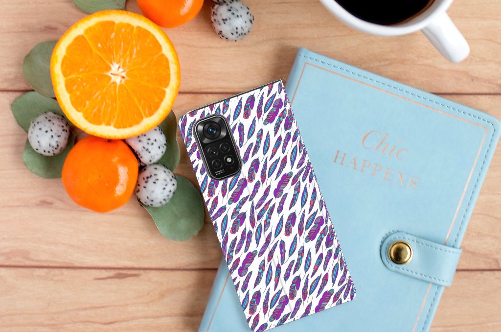 Xiaomi Redmi Note 11/11S Hoesje met Magneet Feathers Color - B2C Telecom