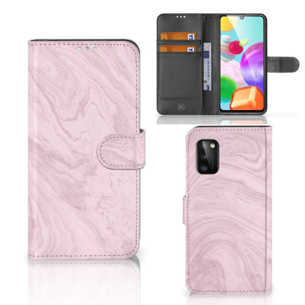 Samsung Galaxy A41 Bookcase Marble Pink - Origineel Cadeau Vriendin
