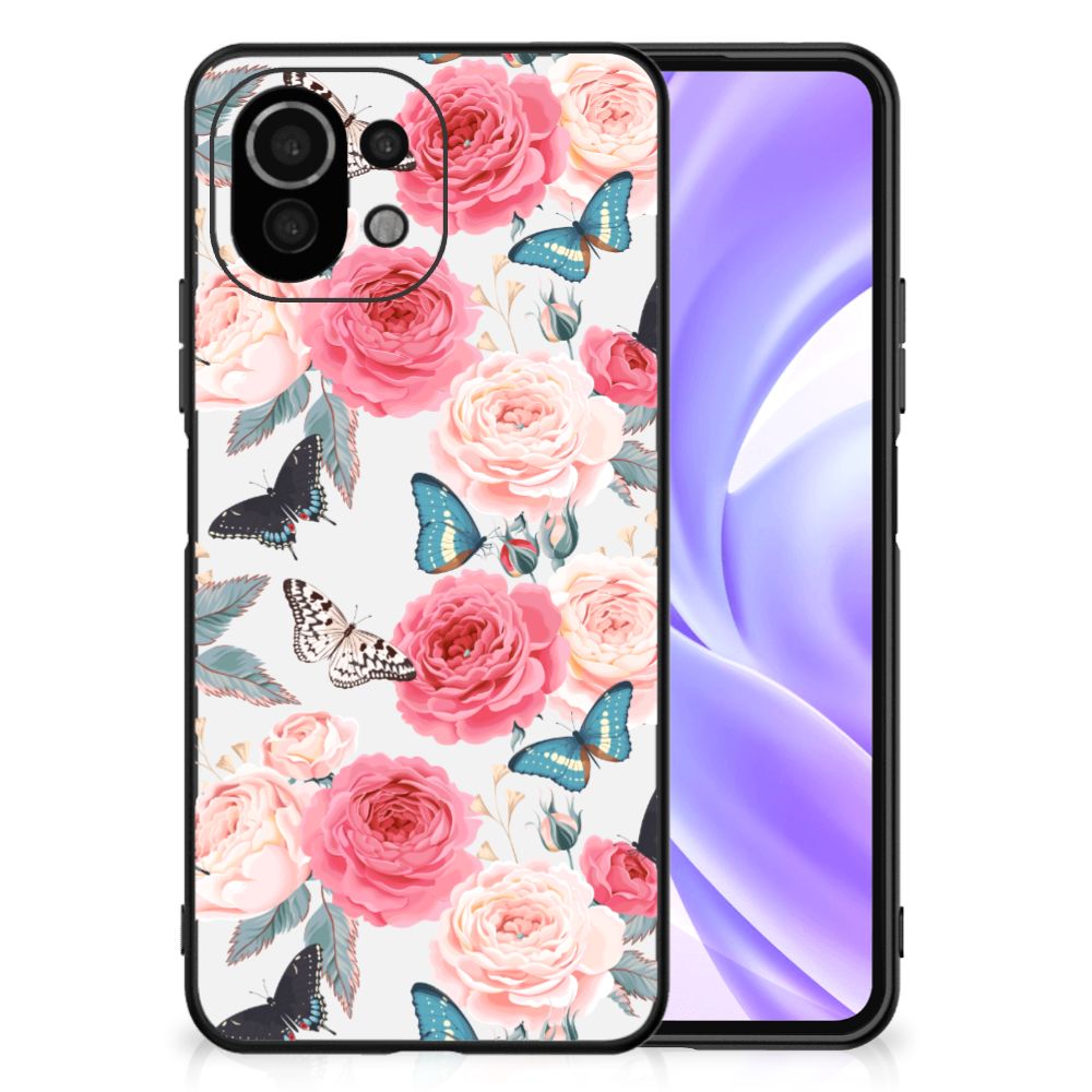 Xiaomi 11 Lite 5G NE | Mi 11 Lite Bloemen Hoesje Butterfly Roses B2C Telecom