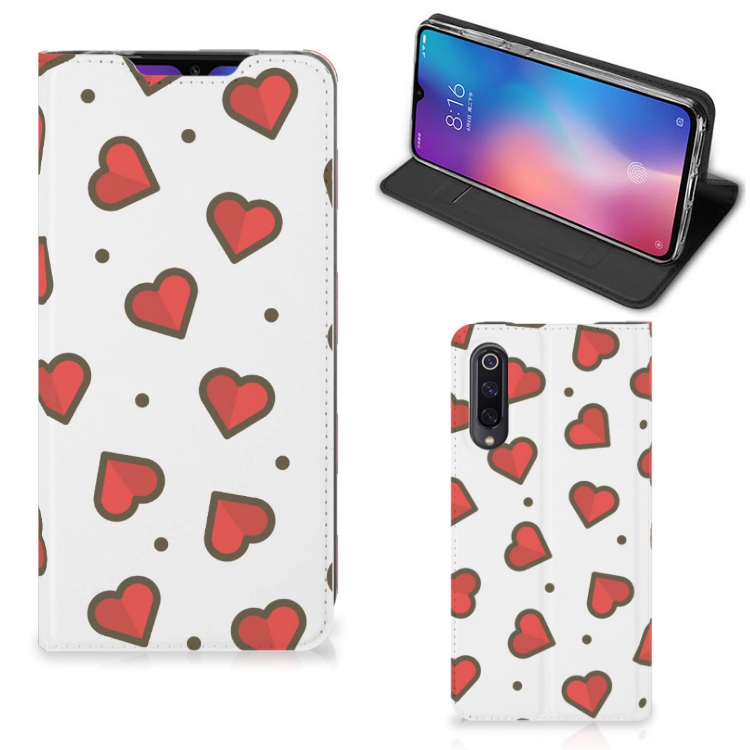 Xiaomi Mi 9 Hoesje met Magneet Hearts
