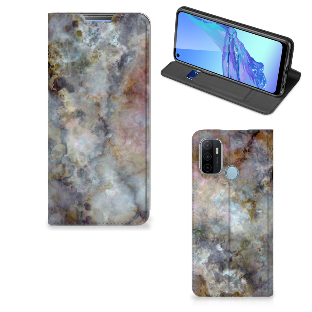 OPPO A53 | A53s Standcase Marmer Grijs - B2C Telecom