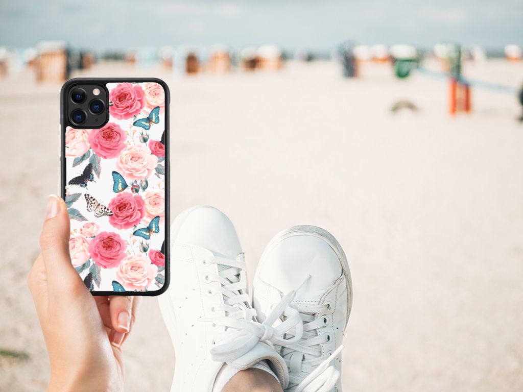 Apple iPhone 11 Pro Max Skin Case Butterfly Roses B2C Telecom