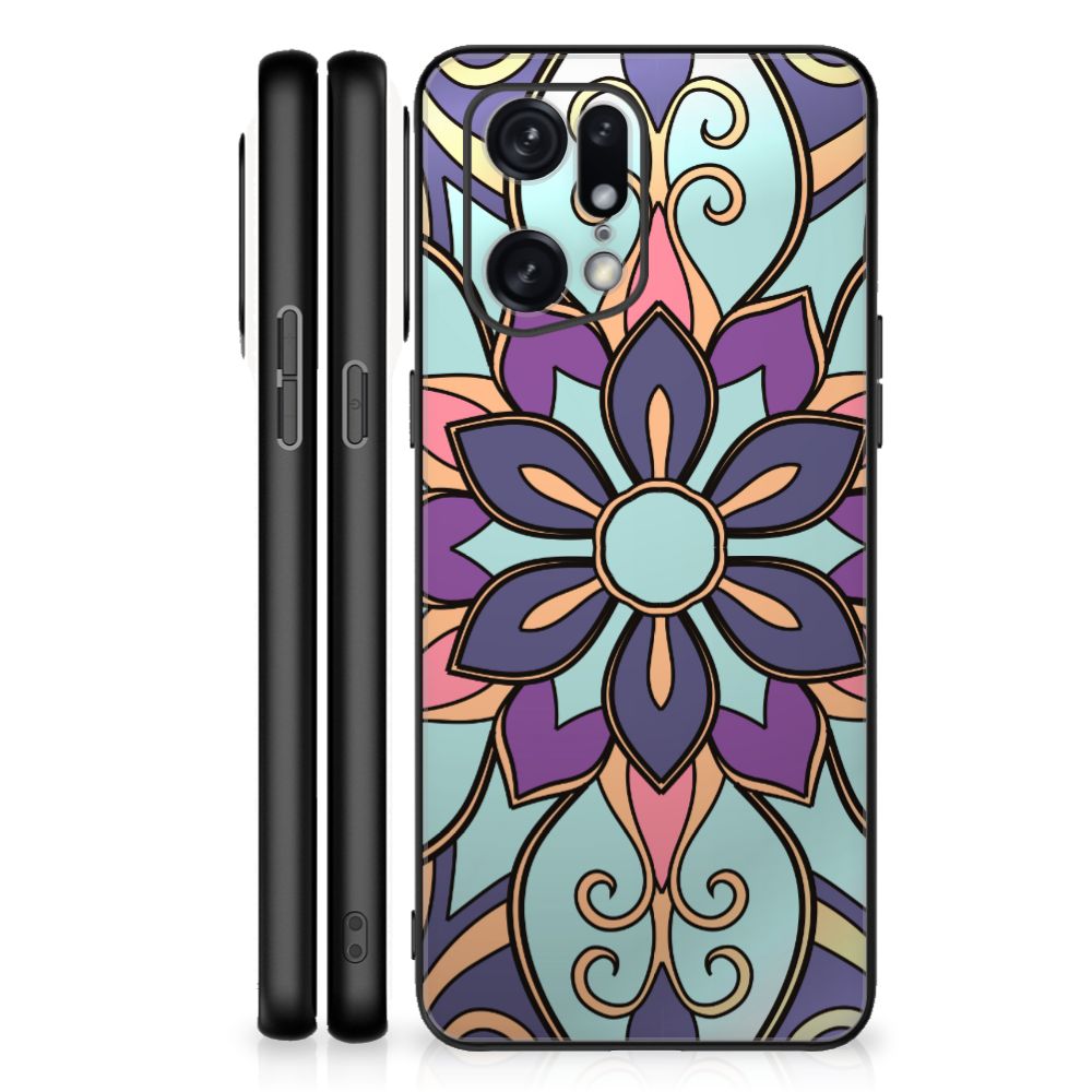 OPPO Find X5 Pro Bloemen Hoesje Purple Flower B2C Telecom