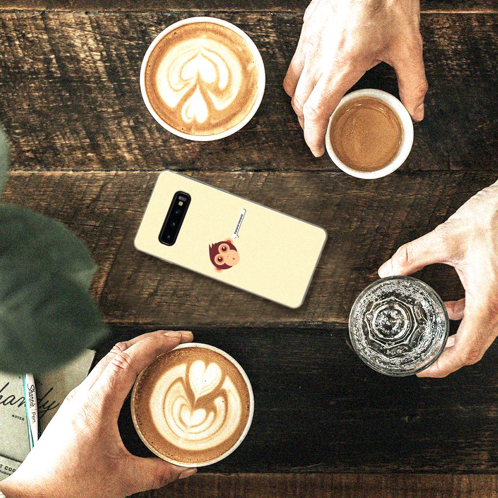 Samsung Galaxy S10 Telefoonhoesje met Naam Monkey