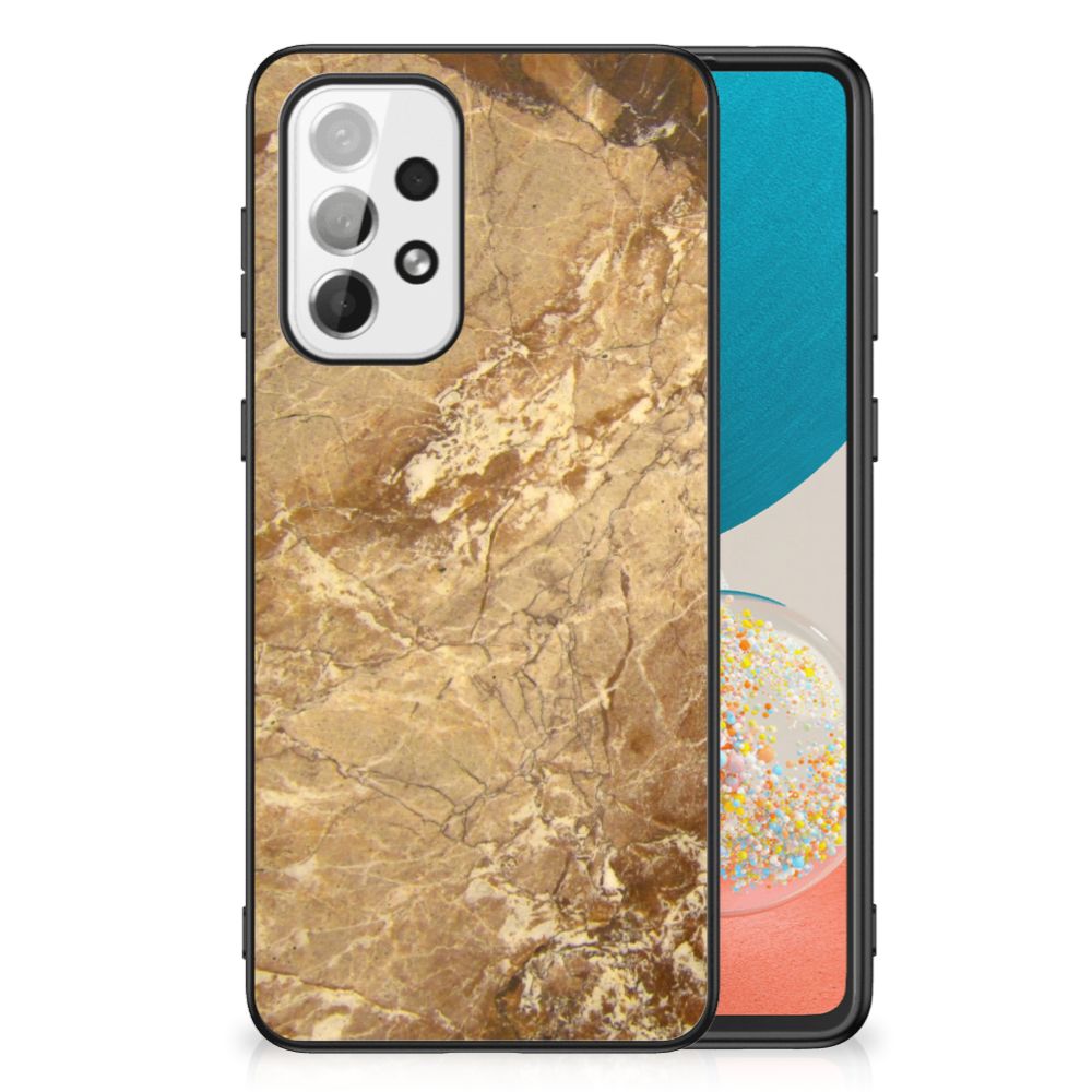 Samsung Galaxy A73 Marmeren Print Telefoonhoesje Marmer Creme B2C Telecom