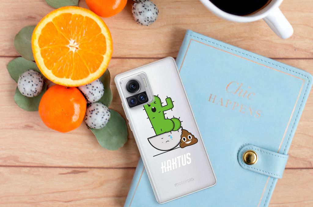 Motorola Moto X30 Pro Telefoonhoesje met Naam Cactus Poo B2C Telecom