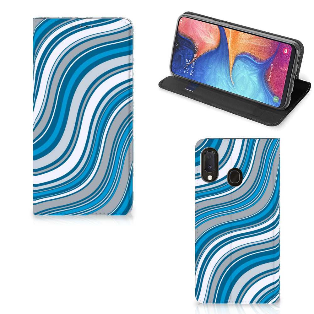 Samsung Galaxy A20e Hoesje met Magneet Waves Blue