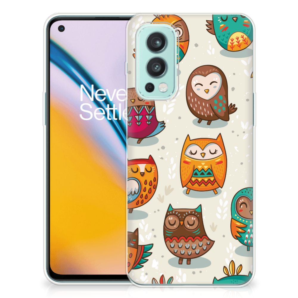 OnePlus Nord 2 5G TPU Hoesje Vrolijke Uilen