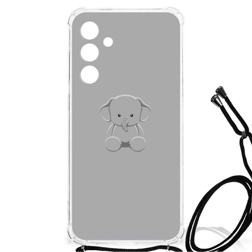 Samsung Galaxy A55 Stevig Bumper Hoesje Grijs Baby Olifant B2C Telecom
