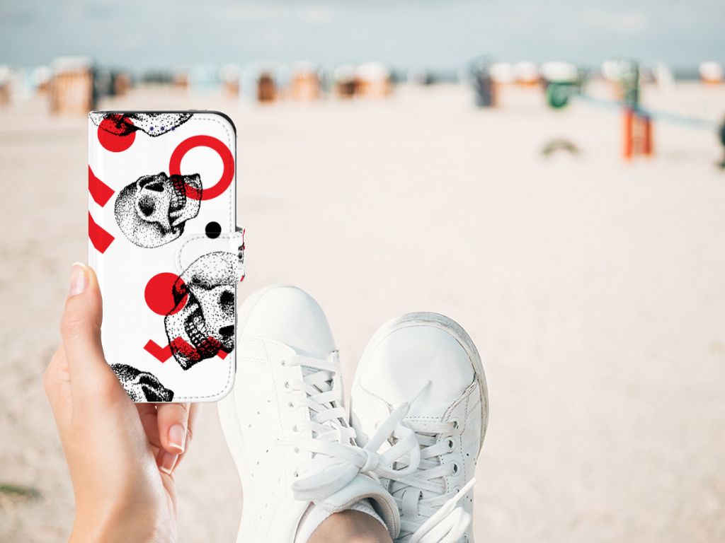 Telefoonhoesje met Naam Samsung Galaxy S10e Skull Red