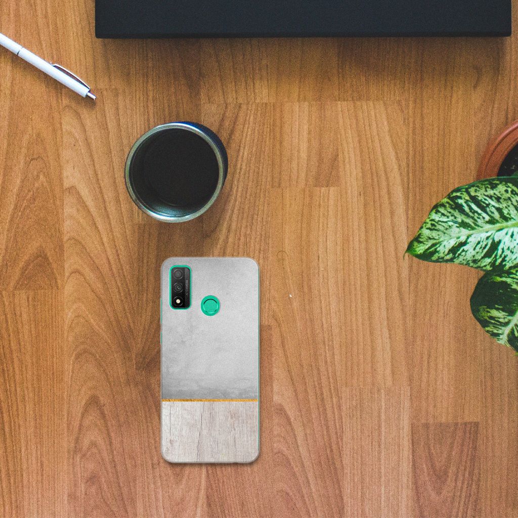 Huawei P Smart 2020 Bumper Hoesje Wood Concrete B2C Telecom