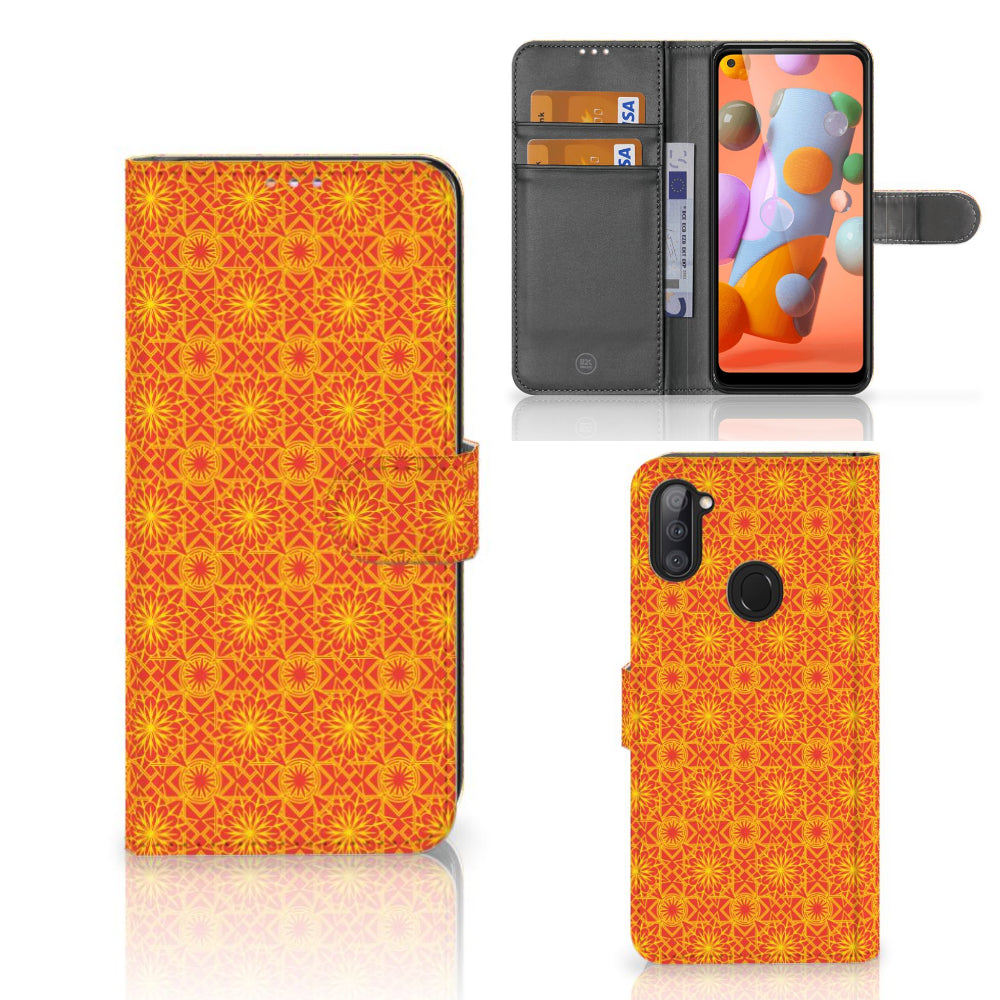 Samsung Galaxy M11 | A11 Telefoon Hoesje Batik Oranje