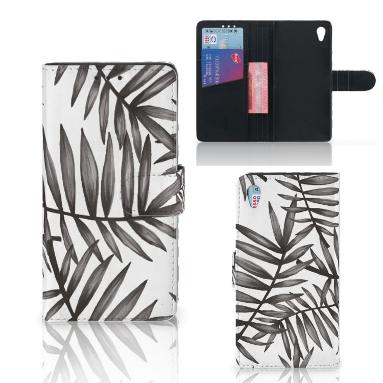 Sony Xperia Z3 Hoesje Leaves Grey