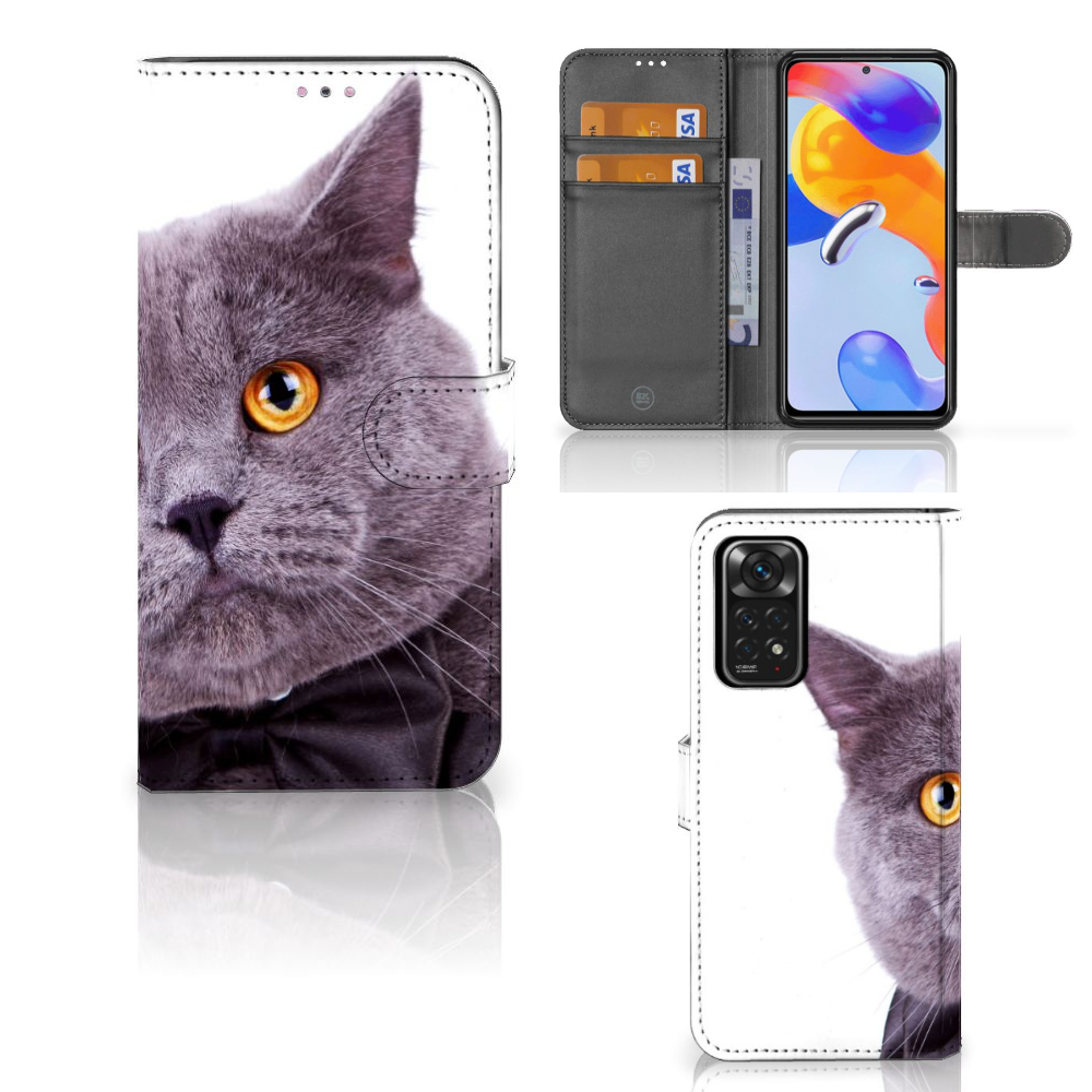 Xiaomi Redmi Note 11 Pro 5G/4G Telefoonhoesje met Pasjes Kat