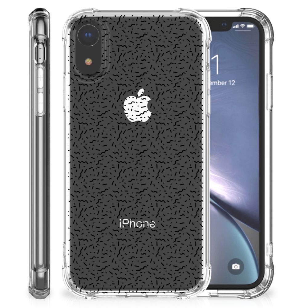 Apple iPhone Xr Doorzichtige Silicone Hoesje Stripes Dots