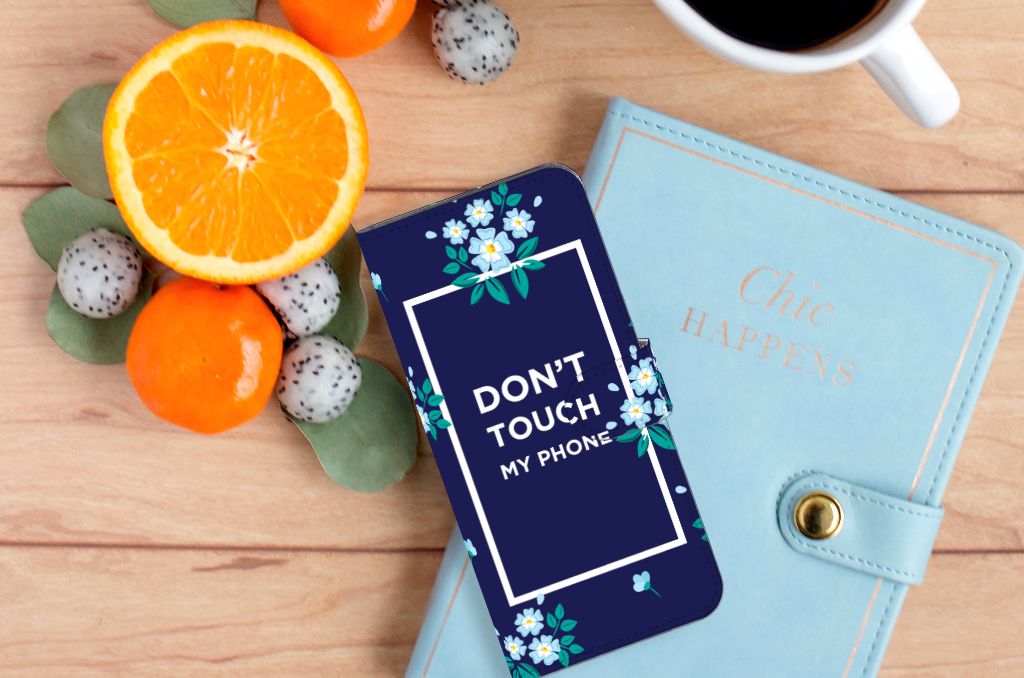 Motorola Edge 20 Lite Portemonnee Hoesje Flowers Blue DTMP