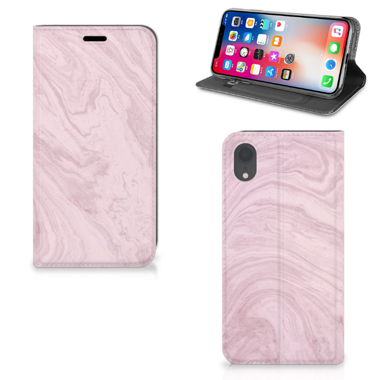 Apple iPhone Xr Standcase Marble Pink - Origineel Cadeau Vriendin