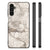 Samsung Galaxy A14 5G Marmeren Print Telefoonhoesje Marmer Beige met marmeren ontwerp in beige en zwarte randen.