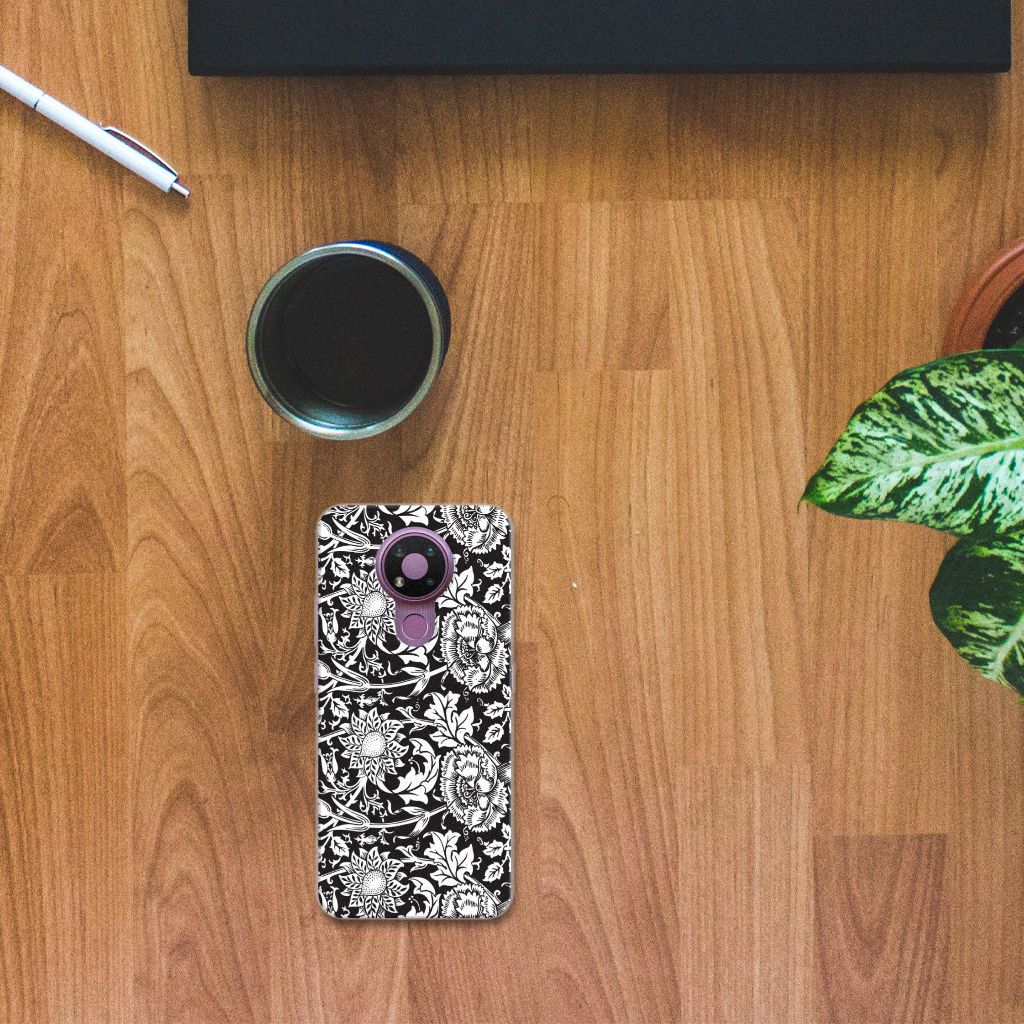 Nokia 3.4 TPU Case Black Flowers B2C Telecom