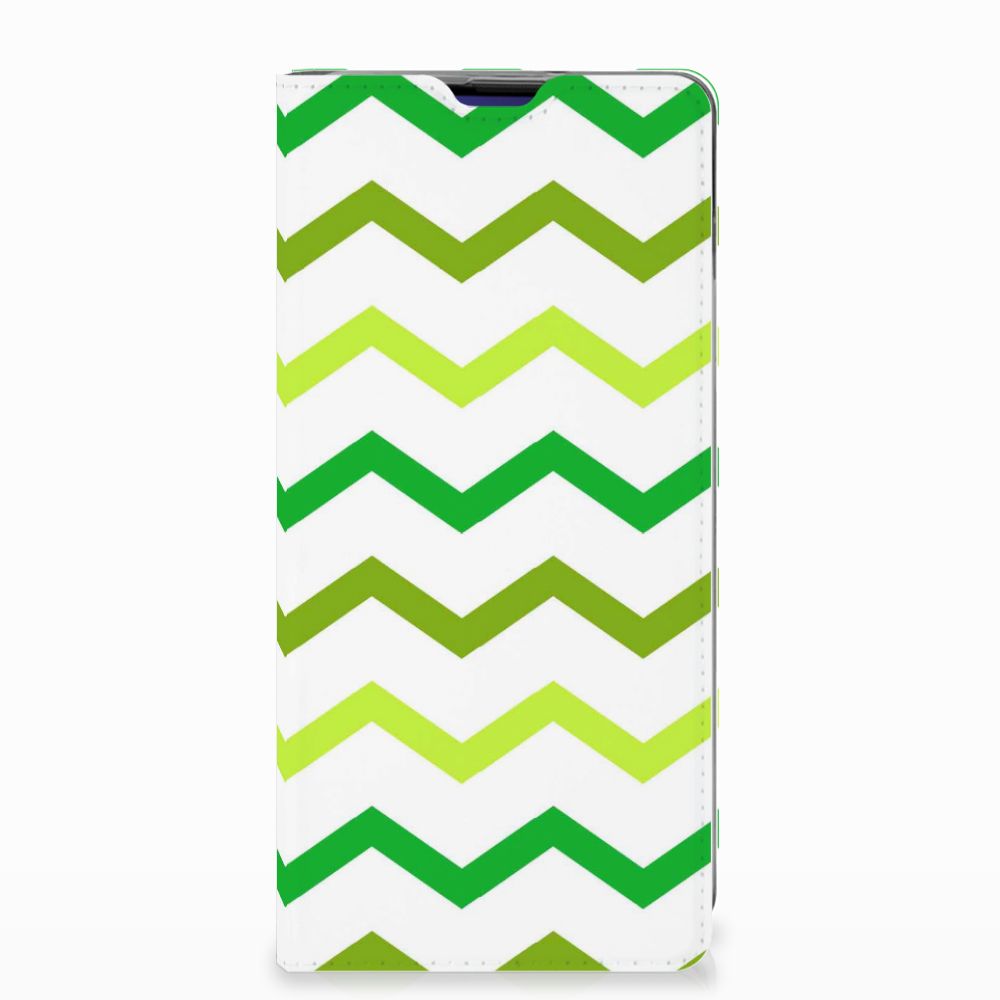 Samsung Galaxy S10 Plus Hoesje met Magneet Zigzag Groen