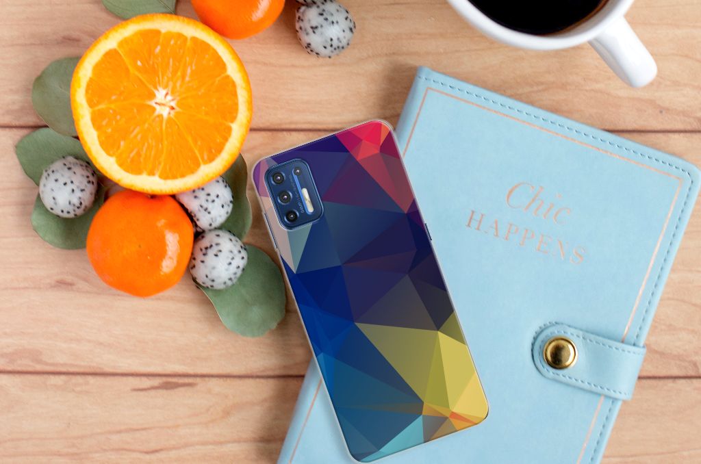Motorola Moto G9 Plus TPU Hoesje Polygon Dark B2C Telecom