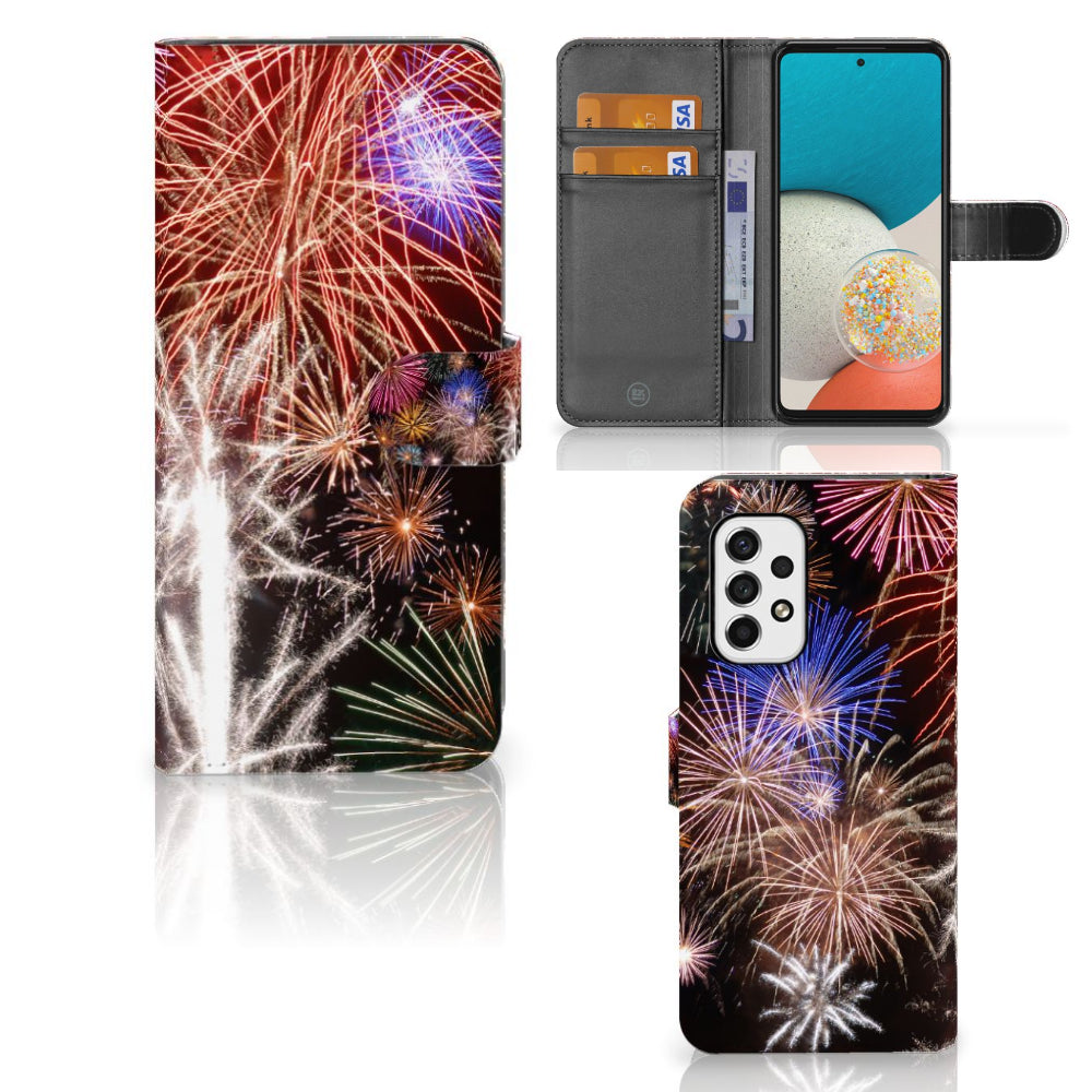 Samsung Galaxy A53 Wallet Case met Pasjes Vuurwerk