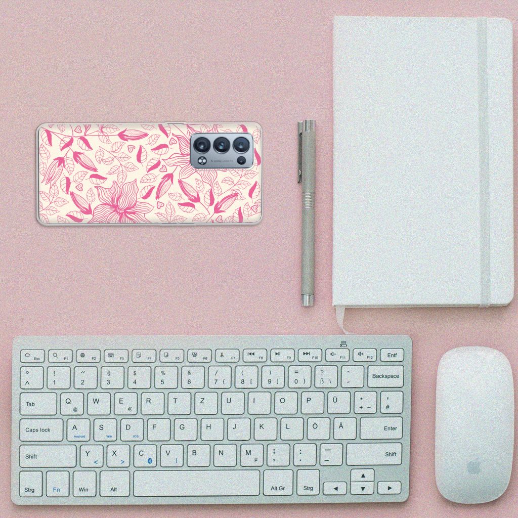 OPPO Reno 6 Pro Plus 5G TPU Case Pink Flowers B2C Telecom