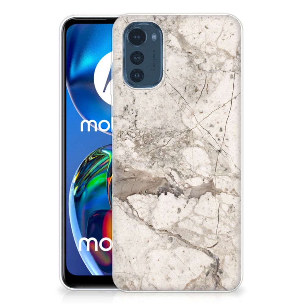 Motorola Moto E32/E32s TPU Siliconen Hoesje Marmer Beige B2C Telecom