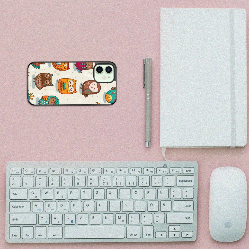 iPhone 12 Mini Back Cover Vrolijke Uilen B2C Telecom