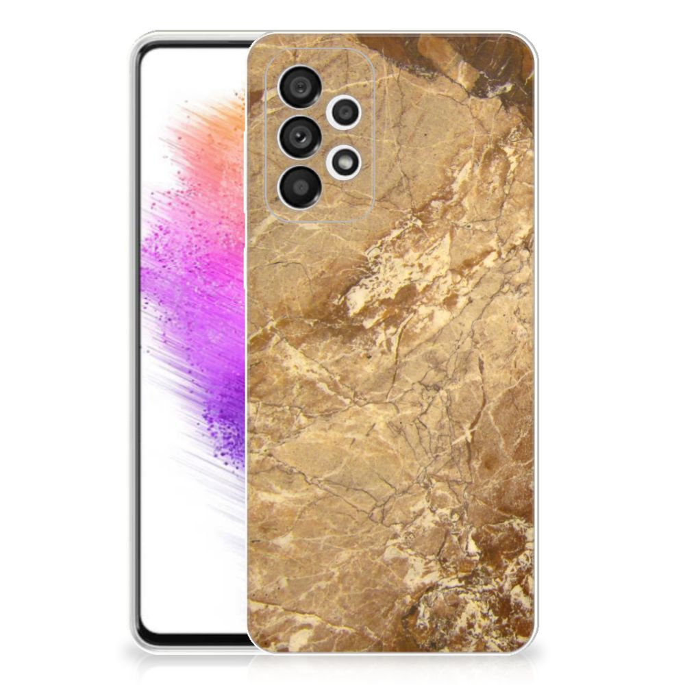 Samsung Galaxy A73 5G TPU Siliconen Hoesje Marmer Creme B2C Telecom