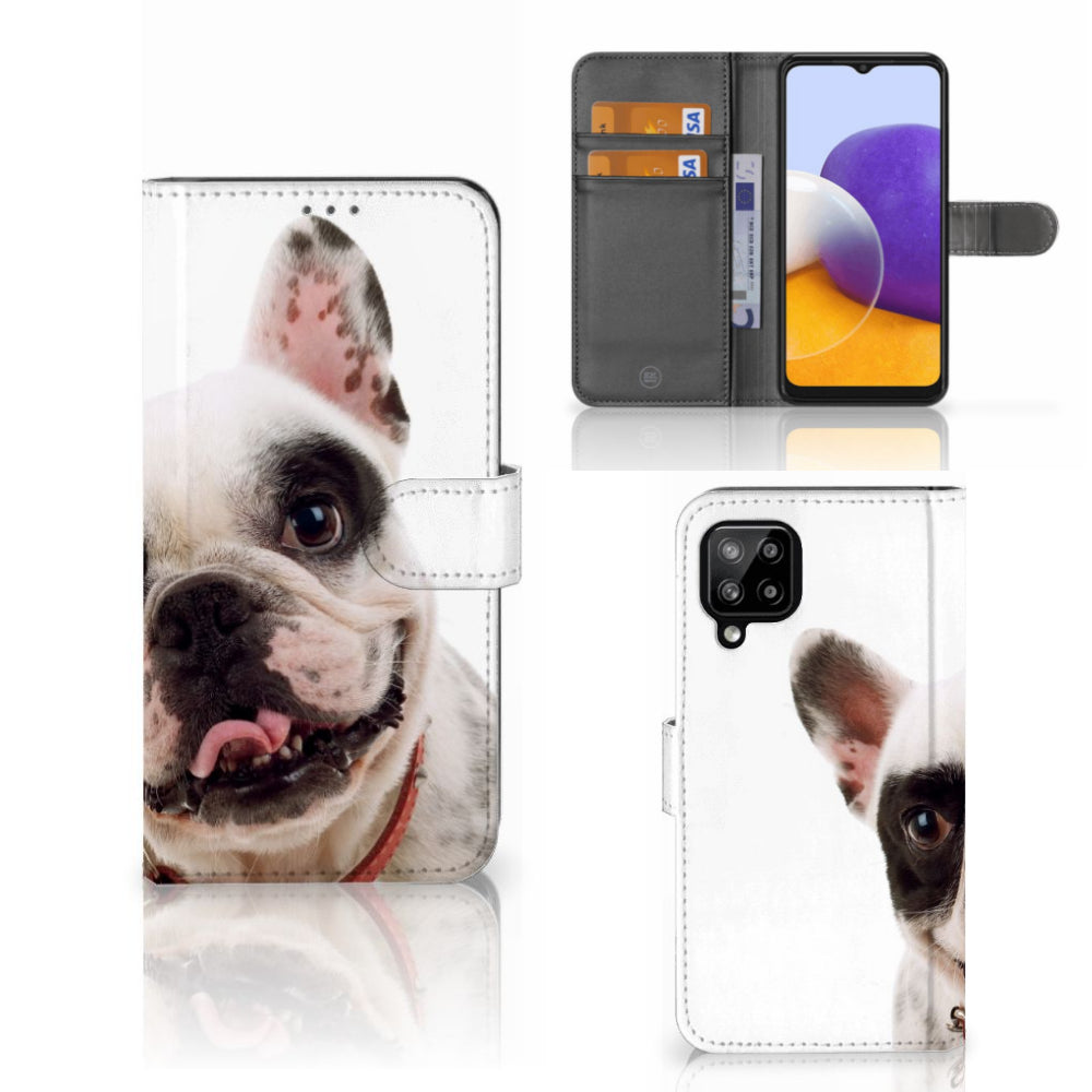 Samsung Galaxy A22 4G | M22 Telefoonhoesje met Pasjes Franse Bulldog