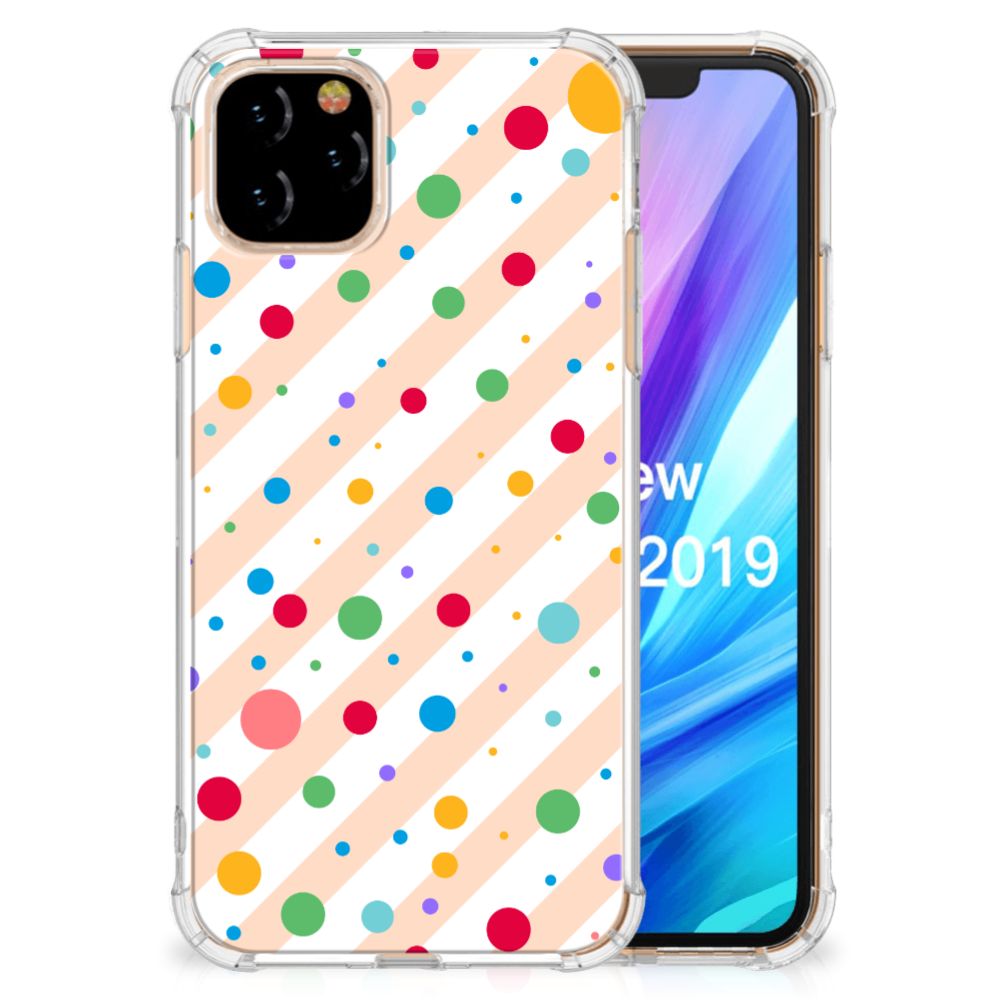 Apple iPhone 11 Pro Doorzichtige Silicone Hoesje Dots