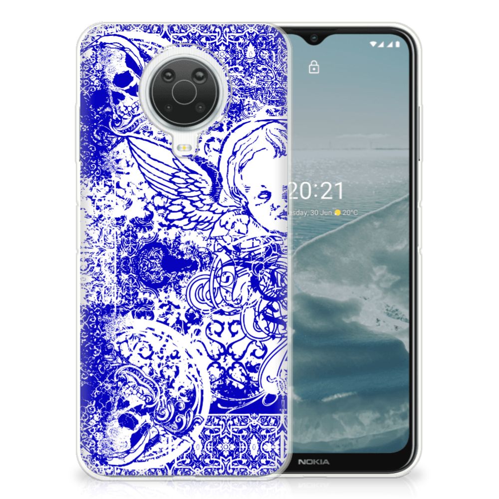 Silicone Back Case Nokia G20 | G10 Angel Skull Blauw