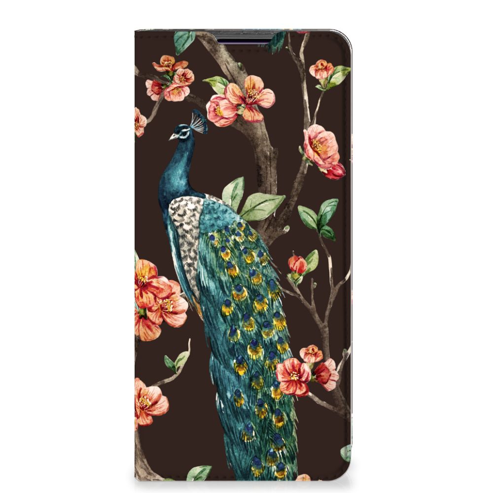 Motorola Edge 30 Pro Hoesje maken Pauw met Bloemen - B2C Telecom