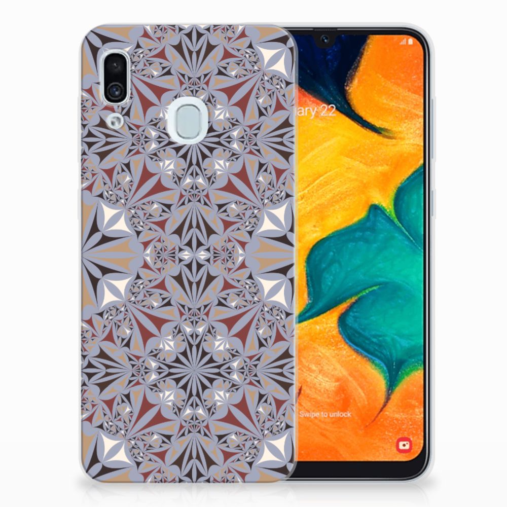 Samsung Galaxy A30 TPU Siliconen Hoesje Flower Tiles