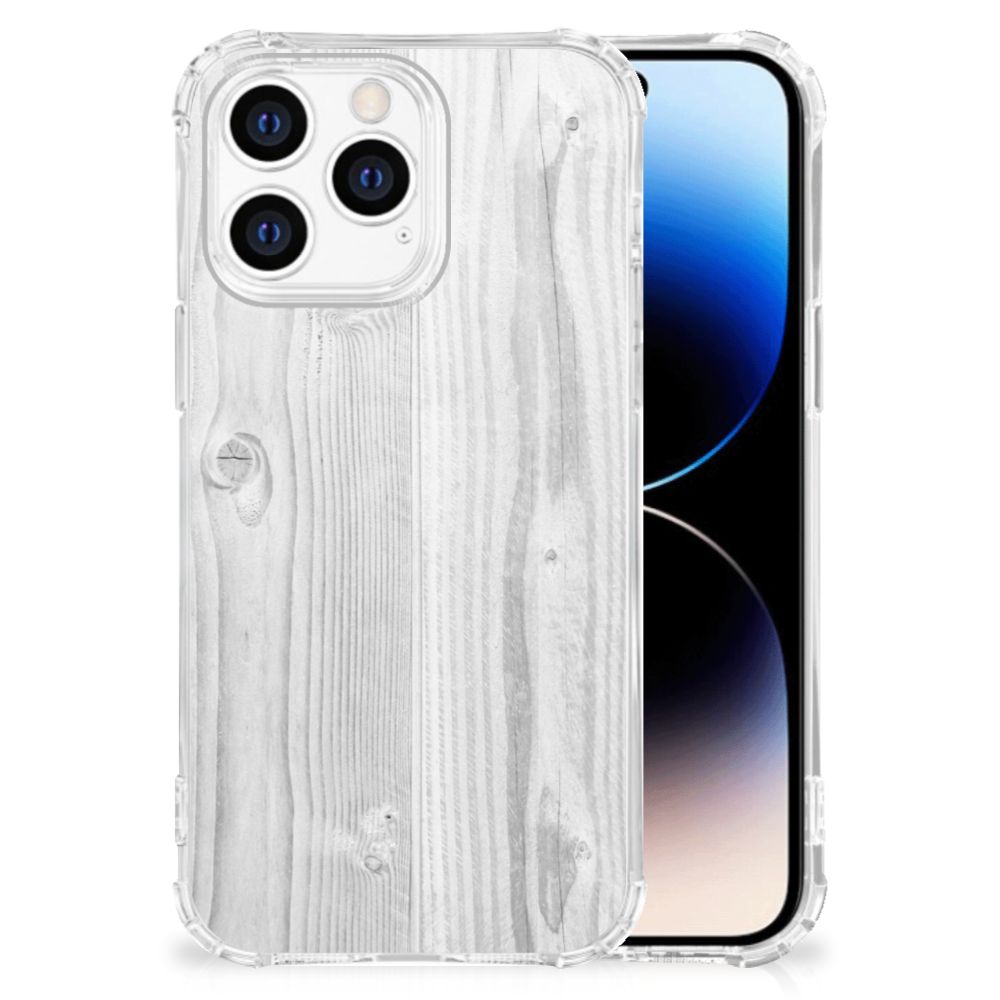 iPhone 14 Pro Stevig Telefoonhoesje White Wood B2C Telecom