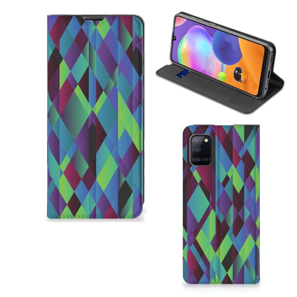 Samsung Galaxy A31 Stand Case Abstract Green Blue - B2C Telecom